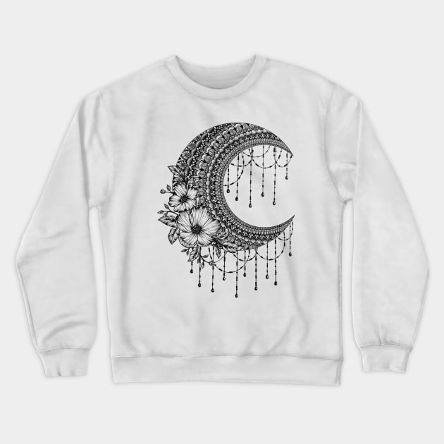 Floral moon chandelier mandala Crewneck Sweatshirt by SamridhiVerma18